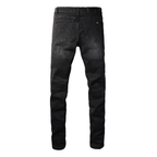 Amr Ripped Patch Black Jeans