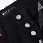 Lila Schwarze Zerrissene Jeans