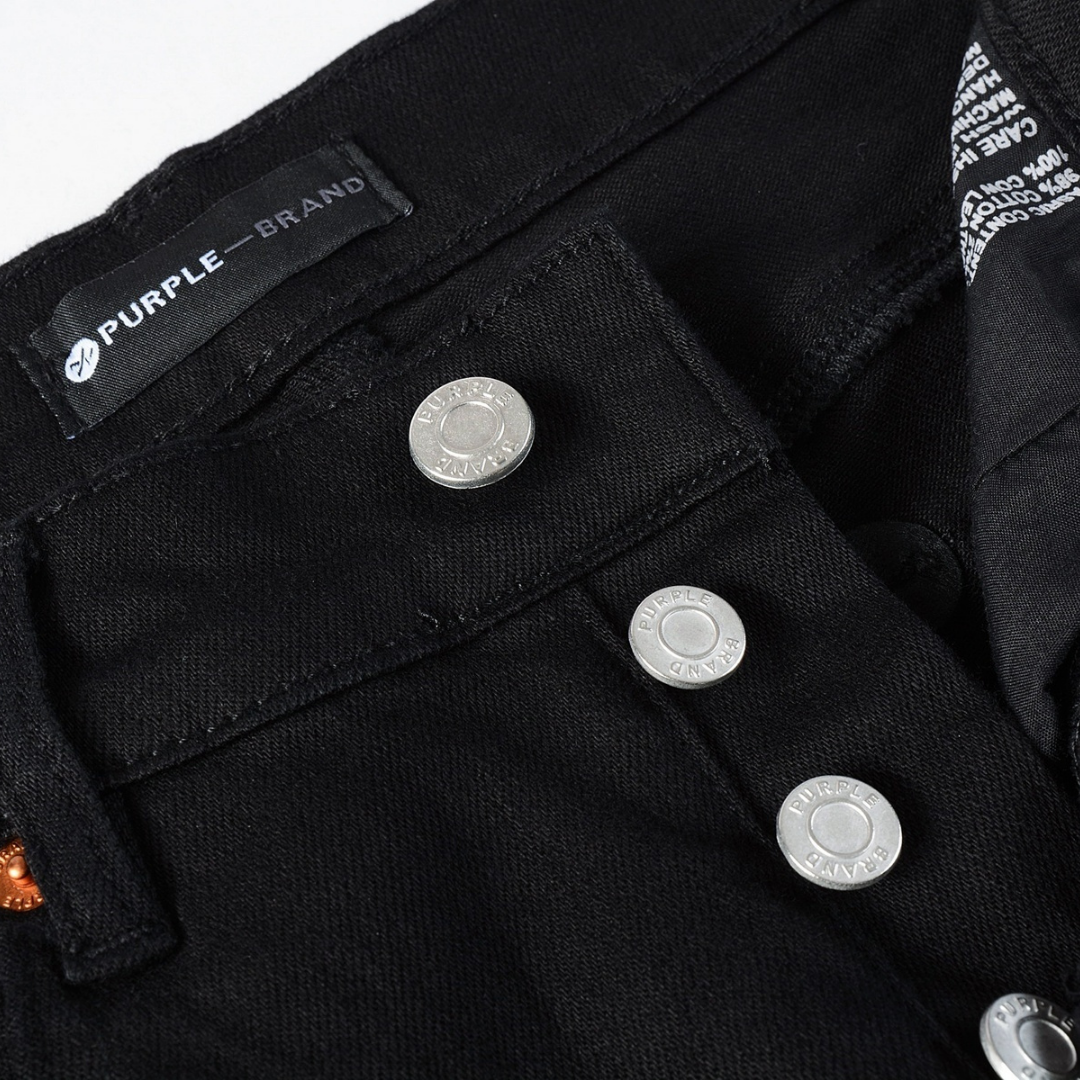 Lila Schwarze Zerrissene Jeans
