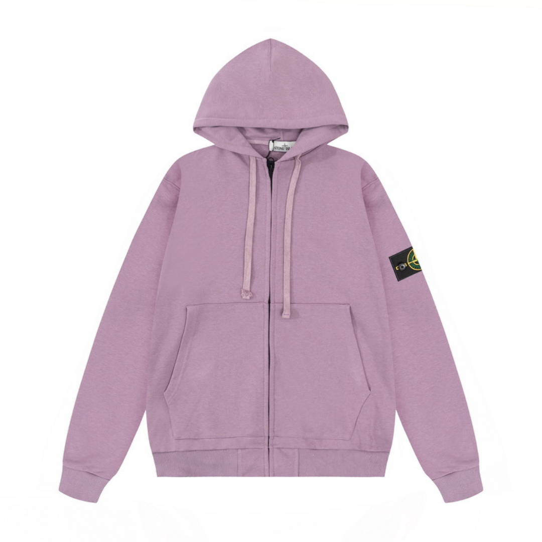Stone Monogram Zip Hoodie