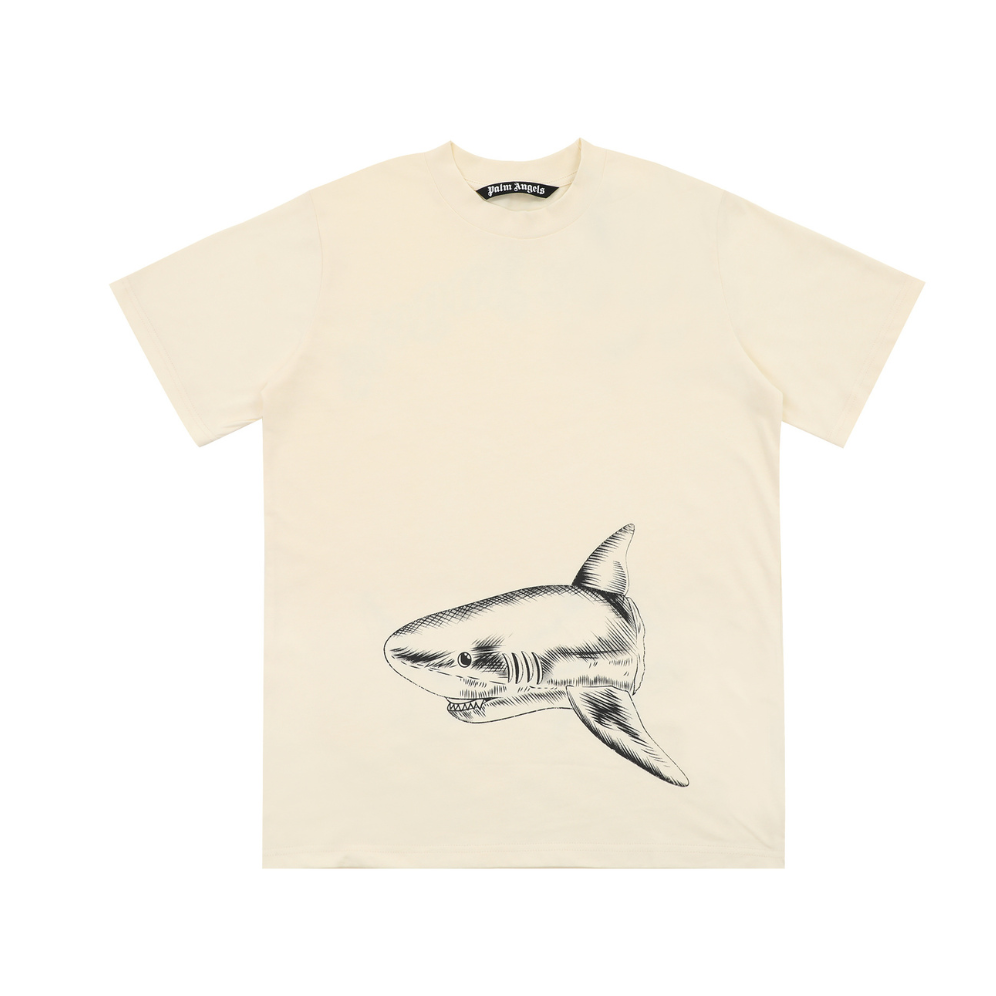 Hai-T-Shirt mit Palmenmuster