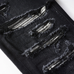 Amr Ripped Patch Black Jeans