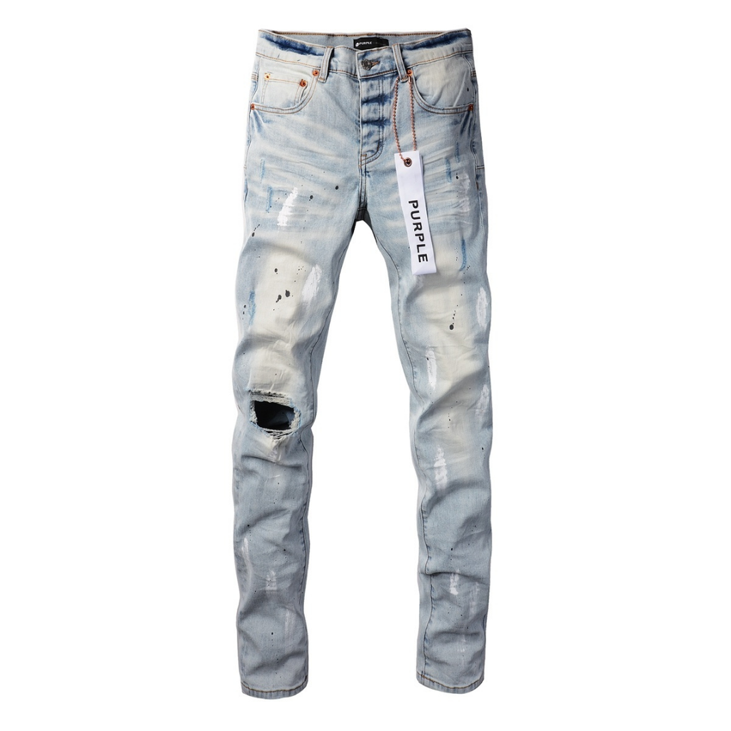 Lila Farbe Hellblaue Jeans