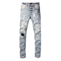 Lila Farbe Hellblaue Jeans