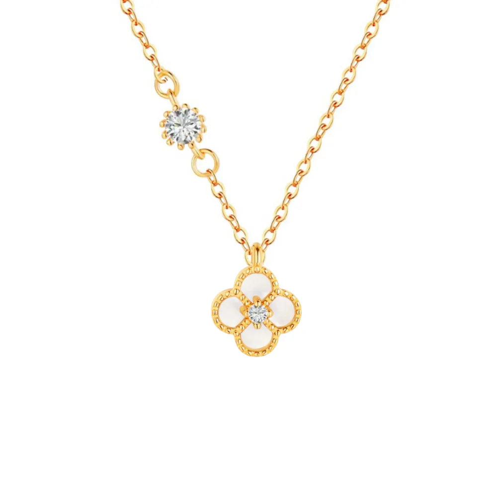 HALSKETTE MIT EINEM KLEEBRIBLATT | 925 STERLING SILBER