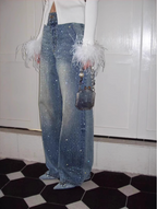 Glitzer-Denim-Hose