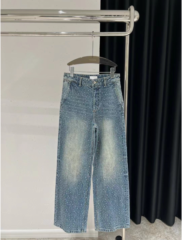 Glitzer-Denim-Hose