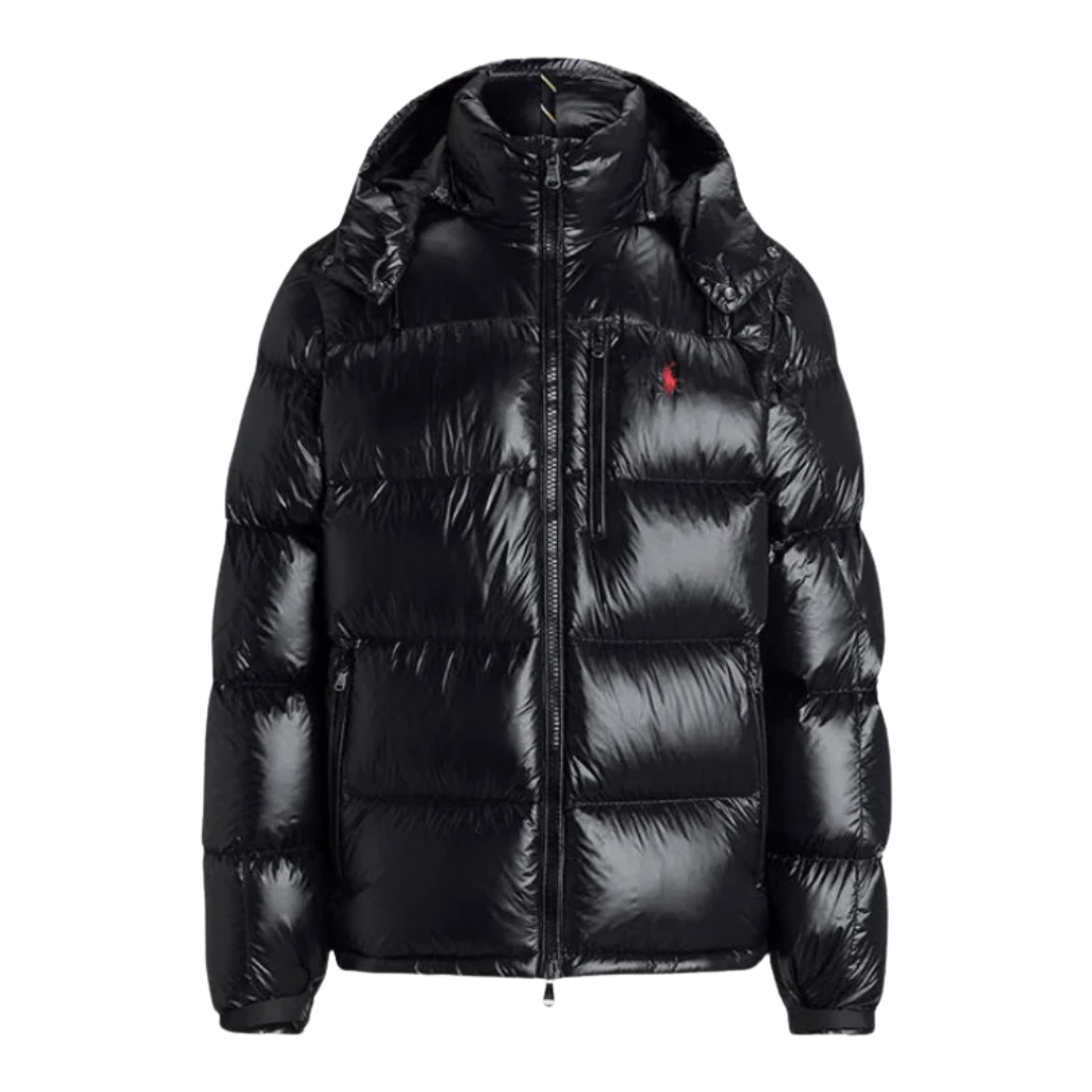 Schwarz glänzende Jacke