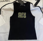 MIUE GREEN LETTERS TANK TOP