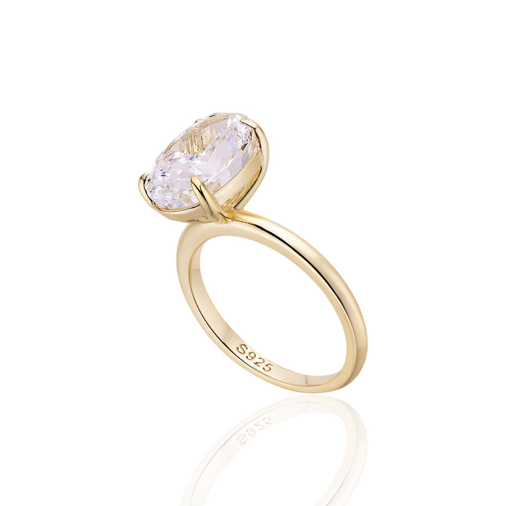 Oval Diamond Ring | 925 Sterling Silver