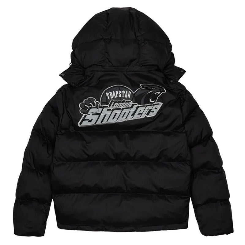 Shooters Kapuzen-Pufferjacke Schwarz Reflektierend