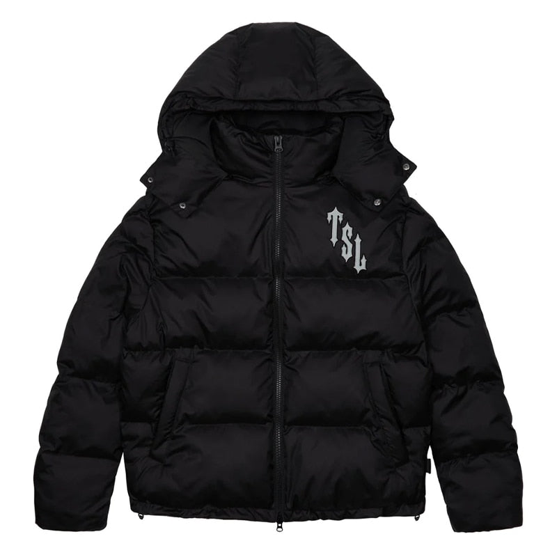 Shooters Kapuzen-Pufferjacke Schwarz Reflektierend