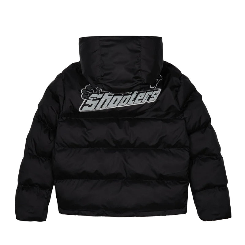 Shooters Kapuzen-Pufferjacke Schwarz Reflektierend