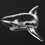Hai-T-Shirt mit Palmenmuster
