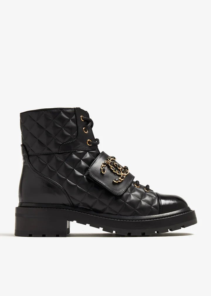 CC QUILTED COMBAT BOOTS BLACK - UNCENSORED™