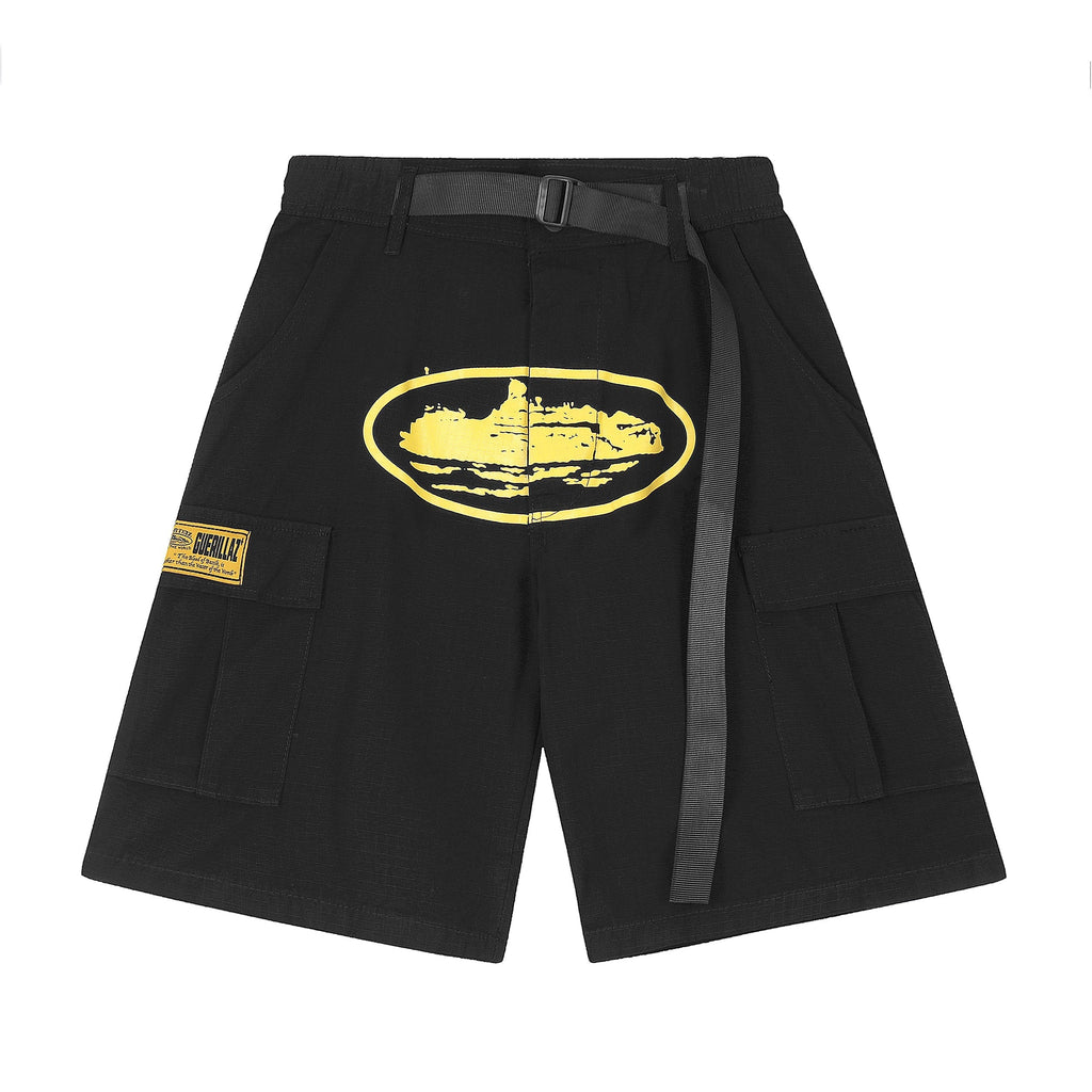 Alcatraz Cargo Shorts Schwarz Gelb