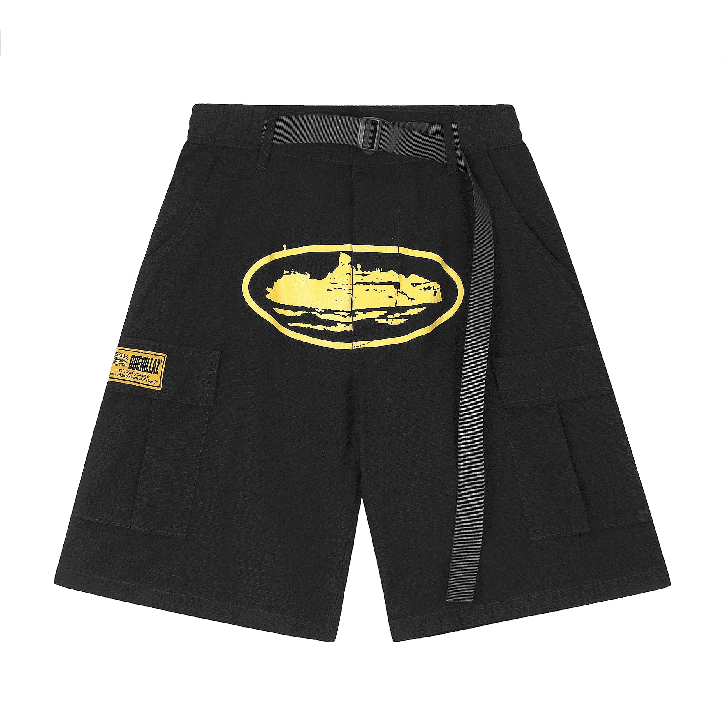Alcatraz Cargo Shorts Schwarz Gelb