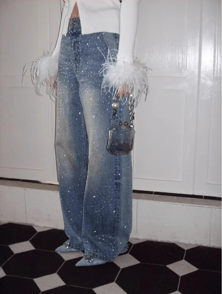 Glitzer Denim Hose - UNCCENSORED