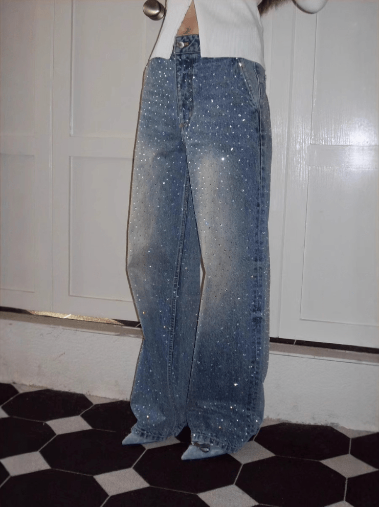 Glitzer Denim Hose - UNCCENSORED