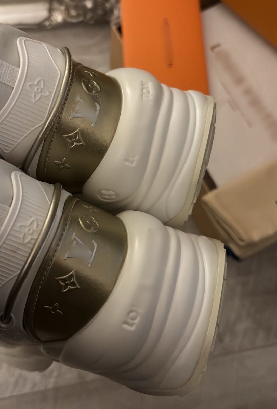 LV Sneakers white gold - UNCENSORED™